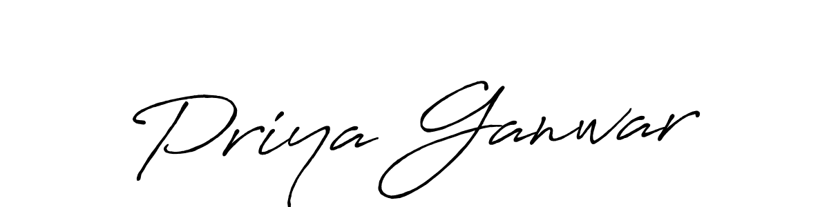 Make a beautiful signature design for name Priya Ganwar. With this signature (Antro_Vectra_Bolder) style, you can create a handwritten signature for free. Priya Ganwar signature style 7 images and pictures png