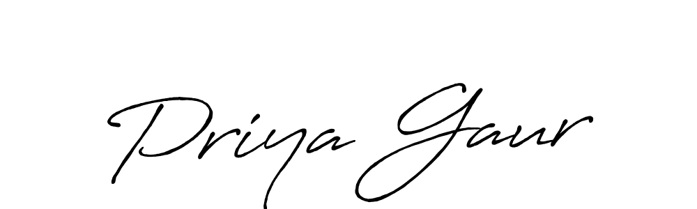 Use a signature maker to create a handwritten signature online. With this signature software, you can design (Antro_Vectra_Bolder) your own signature for name Priya Gaur. Priya Gaur signature style 7 images and pictures png