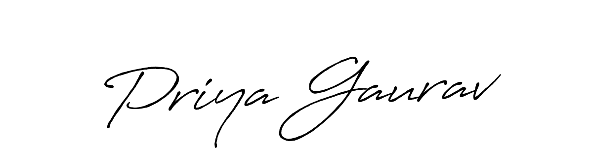 Also You can easily find your signature by using the search form. We will create Priya Gaurav name handwritten signature images for you free of cost using Antro_Vectra_Bolder sign style. Priya Gaurav signature style 7 images and pictures png