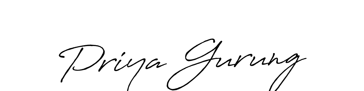 Priya Gurung stylish signature style. Best Handwritten Sign (Antro_Vectra_Bolder) for my name. Handwritten Signature Collection Ideas for my name Priya Gurung. Priya Gurung signature style 7 images and pictures png