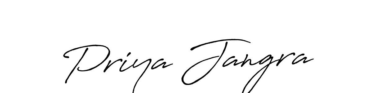 How to make Priya Jangra signature? Antro_Vectra_Bolder is a professional autograph style. Create handwritten signature for Priya Jangra name. Priya Jangra signature style 7 images and pictures png