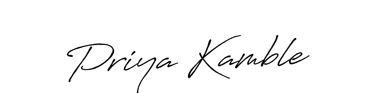 How to make Priya Kamble name signature. Use Antro_Vectra_Bolder style for creating short signs online. This is the latest handwritten sign. Priya Kamble signature style 7 images and pictures png