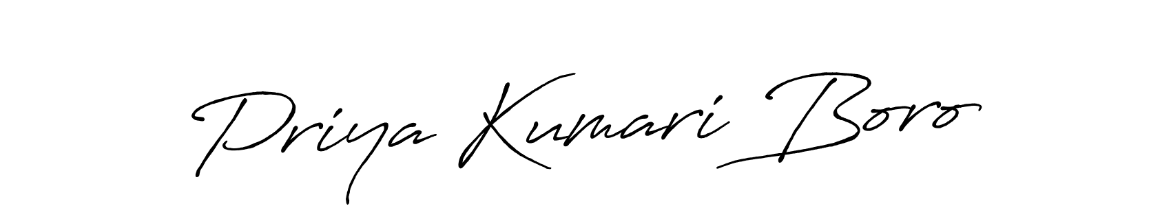 Make a beautiful signature design for name Priya Kumari Boro. With this signature (Antro_Vectra_Bolder) style, you can create a handwritten signature for free. Priya Kumari Boro signature style 7 images and pictures png