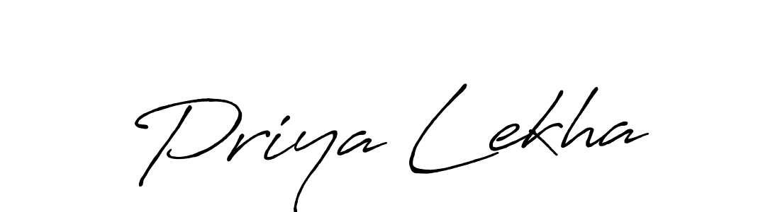 How to make Priya Lekha name signature. Use Antro_Vectra_Bolder style for creating short signs online. This is the latest handwritten sign. Priya Lekha signature style 7 images and pictures png