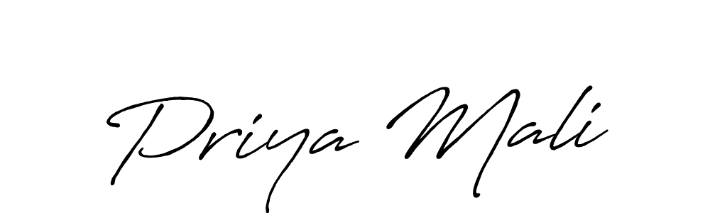 Design your own signature with our free online signature maker. With this signature software, you can create a handwritten (Antro_Vectra_Bolder) signature for name Priya Mali. Priya Mali signature style 7 images and pictures png