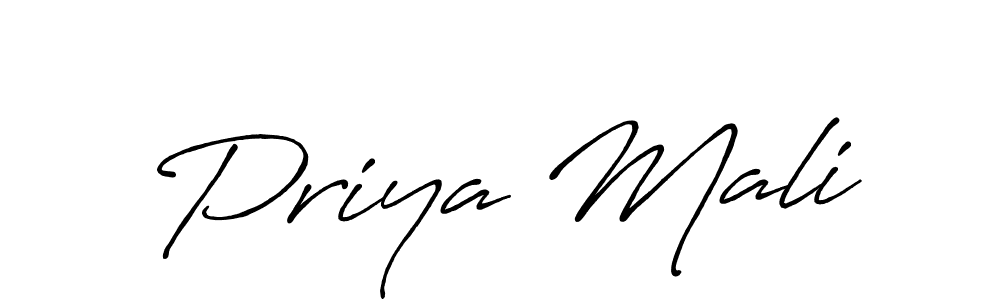 How to make Priya Mali signature? Antro_Vectra_Bolder is a professional autograph style. Create handwritten signature for Priya Mali name. Priya Mali signature style 7 images and pictures png