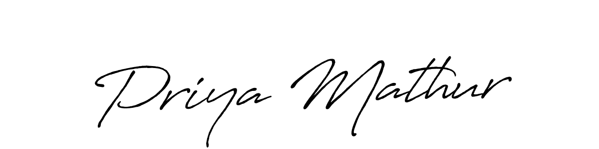 Use a signature maker to create a handwritten signature online. With this signature software, you can design (Antro_Vectra_Bolder) your own signature for name Priya Mathur. Priya Mathur signature style 7 images and pictures png