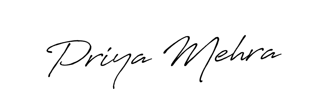 Design your own signature with our free online signature maker. With this signature software, you can create a handwritten (Antro_Vectra_Bolder) signature for name Priya Mehra. Priya Mehra signature style 7 images and pictures png