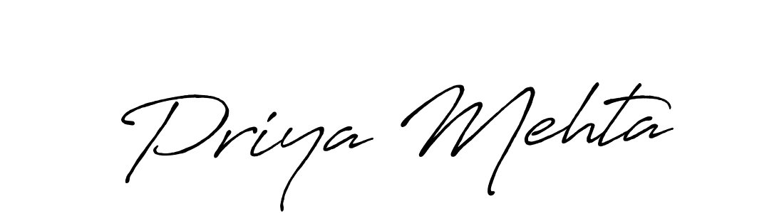 Priya Mehta stylish signature style. Best Handwritten Sign (Antro_Vectra_Bolder) for my name. Handwritten Signature Collection Ideas for my name Priya Mehta. Priya Mehta signature style 7 images and pictures png