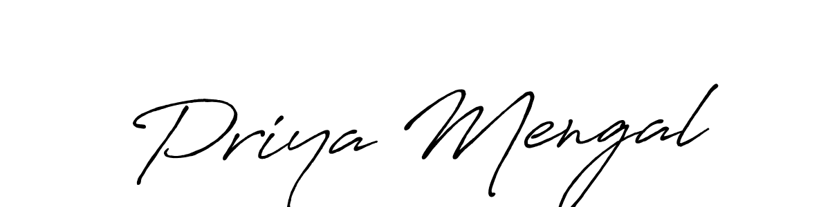 Design your own signature with our free online signature maker. With this signature software, you can create a handwritten (Antro_Vectra_Bolder) signature for name Priya Mengal. Priya Mengal signature style 7 images and pictures png