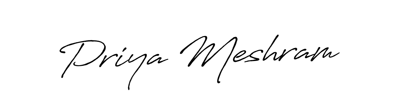 It looks lik you need a new signature style for name Priya Meshram. Design unique handwritten (Antro_Vectra_Bolder) signature with our free signature maker in just a few clicks. Priya Meshram signature style 7 images and pictures png
