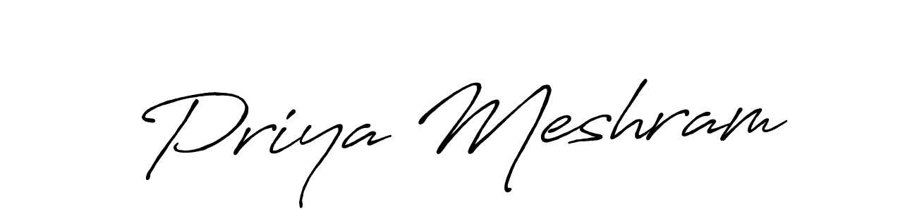 Antro_Vectra_Bolder is a professional signature style that is perfect for those who want to add a touch of class to their signature. It is also a great choice for those who want to make their signature more unique. Get Priya Meshram name to fancy signature for free. Priya Meshram signature style 7 images and pictures png