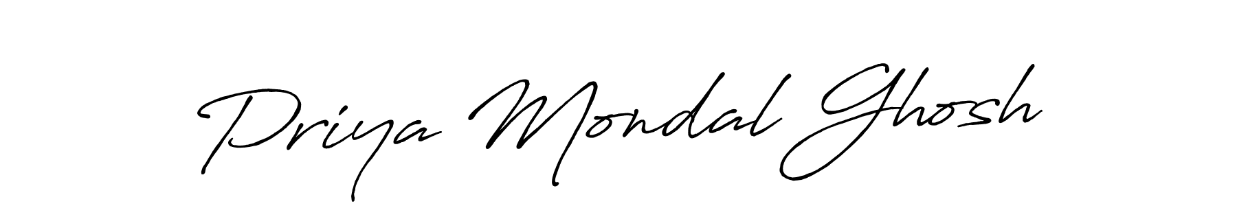 Make a beautiful signature design for name Priya Mondal Ghosh. With this signature (Antro_Vectra_Bolder) style, you can create a handwritten signature for free. Priya Mondal Ghosh signature style 7 images and pictures png