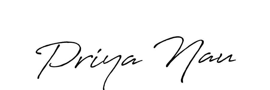 Design your own signature with our free online signature maker. With this signature software, you can create a handwritten (Antro_Vectra_Bolder) signature for name Priya Nau. Priya Nau signature style 7 images and pictures png