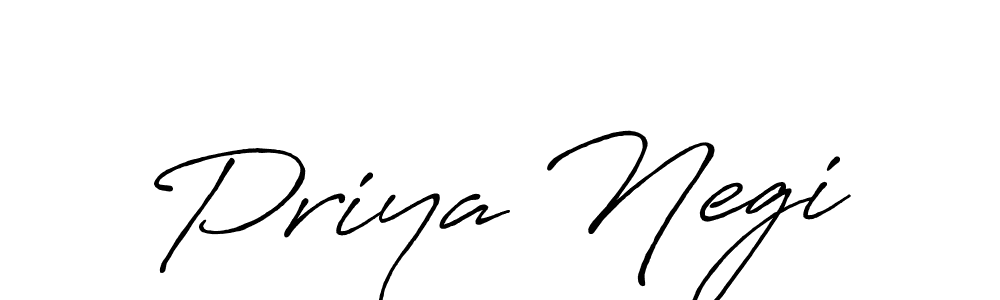 Create a beautiful signature design for name Priya Negi. With this signature (Antro_Vectra_Bolder) fonts, you can make a handwritten signature for free. Priya Negi signature style 7 images and pictures png