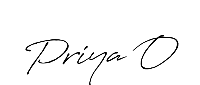 Priya O stylish signature style. Best Handwritten Sign (Antro_Vectra_Bolder) for my name. Handwritten Signature Collection Ideas for my name Priya O. Priya O signature style 7 images and pictures png