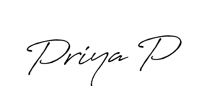 How to make Priya P signature? Antro_Vectra_Bolder is a professional autograph style. Create handwritten signature for Priya P name. Priya P signature style 7 images and pictures png