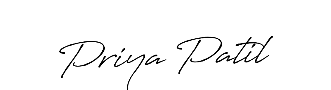 It looks lik you need a new signature style for name Priya Patil. Design unique handwritten (Antro_Vectra_Bolder) signature with our free signature maker in just a few clicks. Priya Patil signature style 7 images and pictures png