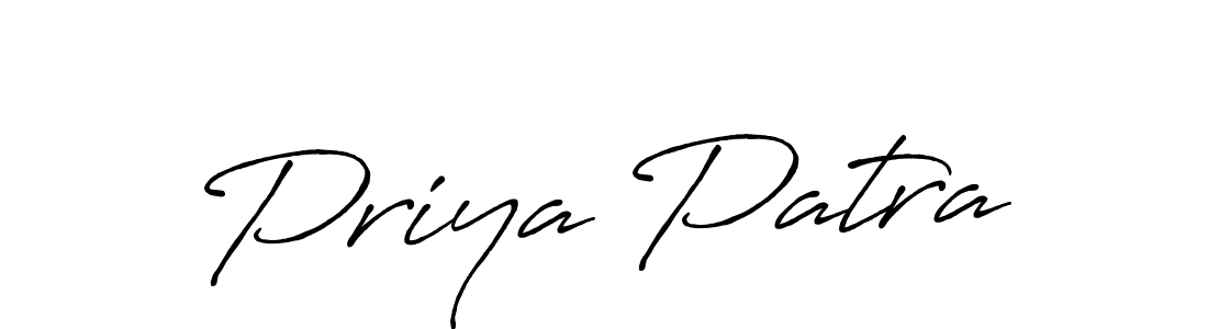 Make a beautiful signature design for name Priya Patra. With this signature (Antro_Vectra_Bolder) style, you can create a handwritten signature for free. Priya Patra signature style 7 images and pictures png