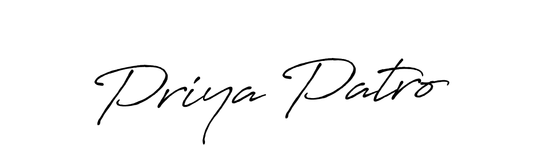 How to make Priya Patro name signature. Use Antro_Vectra_Bolder style for creating short signs online. This is the latest handwritten sign. Priya Patro signature style 7 images and pictures png