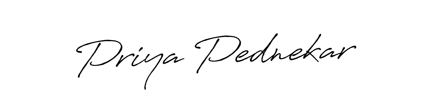 Make a beautiful signature design for name Priya Pednekar. With this signature (Antro_Vectra_Bolder) style, you can create a handwritten signature for free. Priya Pednekar signature style 7 images and pictures png