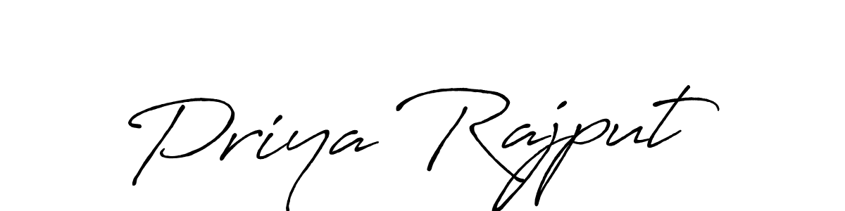 How to make Priya Rajput name signature. Use Antro_Vectra_Bolder style for creating short signs online. This is the latest handwritten sign. Priya Rajput signature style 7 images and pictures png