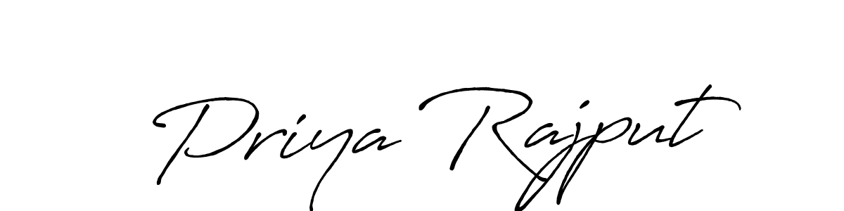 How to make Priya Rajput name signature. Use Antro_Vectra_Bolder style for creating short signs online. This is the latest handwritten sign. Priya Rajput signature style 7 images and pictures png