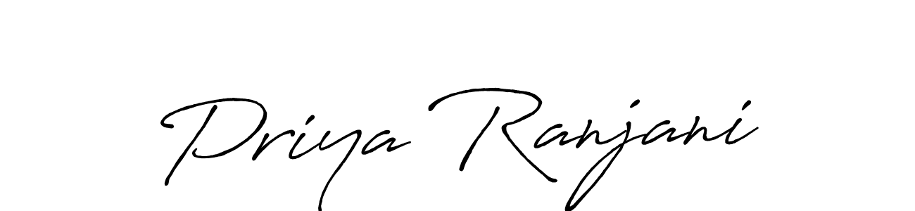 How to make Priya Ranjani name signature. Use Antro_Vectra_Bolder style for creating short signs online. This is the latest handwritten sign. Priya Ranjani signature style 7 images and pictures png