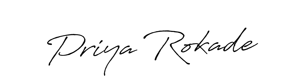 Create a beautiful signature design for name Priya Rokade. With this signature (Antro_Vectra_Bolder) fonts, you can make a handwritten signature for free. Priya Rokade signature style 7 images and pictures png