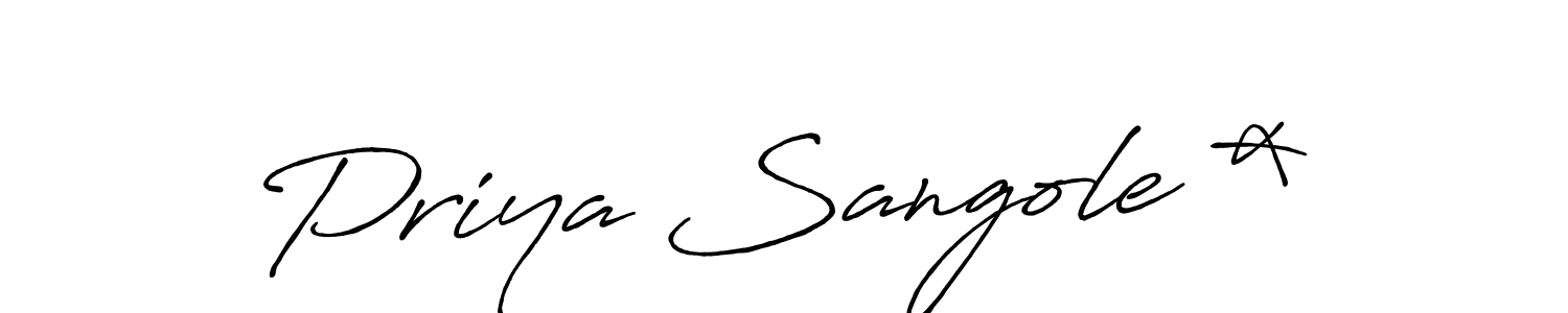 The best way (Antro_Vectra_Bolder) to make a short signature is to pick only two or three words in your name. The name Priya Sangole * include a total of six letters. For converting this name. Priya Sangole * signature style 7 images and pictures png