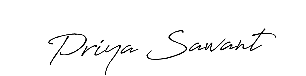 How to make Priya Sawant name signature. Use Antro_Vectra_Bolder style for creating short signs online. This is the latest handwritten sign. Priya Sawant signature style 7 images and pictures png
