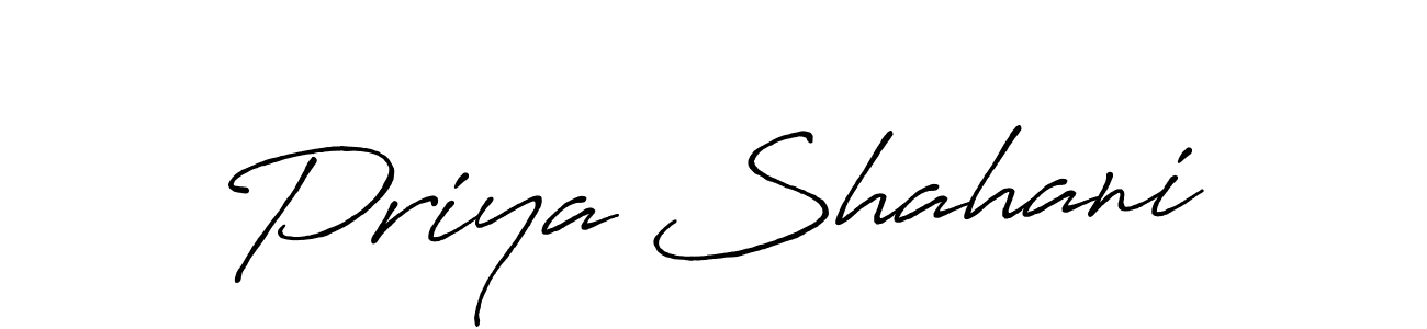 Create a beautiful signature design for name Priya Shahani. With this signature (Antro_Vectra_Bolder) fonts, you can make a handwritten signature for free. Priya Shahani signature style 7 images and pictures png