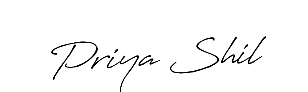 It looks lik you need a new signature style for name Priya Shil. Design unique handwritten (Antro_Vectra_Bolder) signature with our free signature maker in just a few clicks. Priya Shil signature style 7 images and pictures png