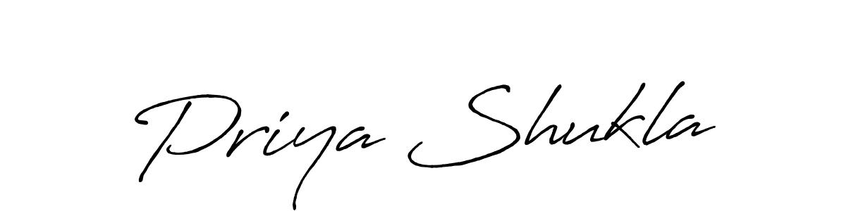 Make a beautiful signature design for name Priya Shukla. With this signature (Antro_Vectra_Bolder) style, you can create a handwritten signature for free. Priya Shukla signature style 7 images and pictures png