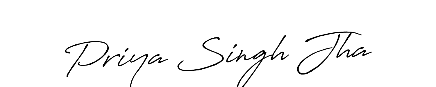 Priya Singh Jha stylish signature style. Best Handwritten Sign (Antro_Vectra_Bolder) for my name. Handwritten Signature Collection Ideas for my name Priya Singh Jha. Priya Singh Jha signature style 7 images and pictures png