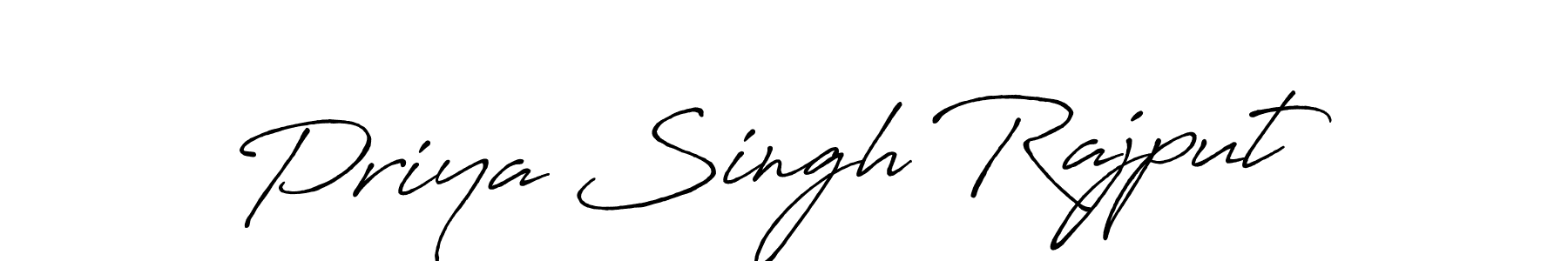 Make a beautiful signature design for name Priya Singh Rajput. With this signature (Antro_Vectra_Bolder) style, you can create a handwritten signature for free. Priya Singh Rajput signature style 7 images and pictures png