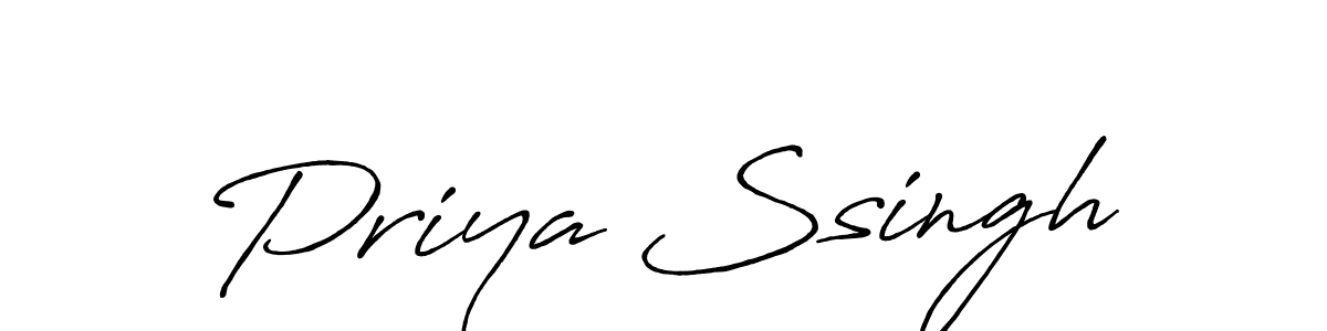 Create a beautiful signature design for name Priya Ssingh. With this signature (Antro_Vectra_Bolder) fonts, you can make a handwritten signature for free. Priya Ssingh signature style 7 images and pictures png