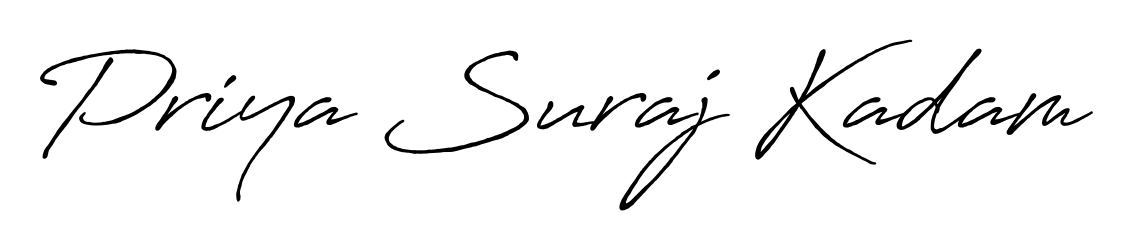Give your name Priya Suraj Kadam an exquisite flair with the Antro_Vectra_Bolder script font. Ideal for contracts, resumes, and formal letterheads. Priya Suraj Kadam signature style 7 images and pictures png