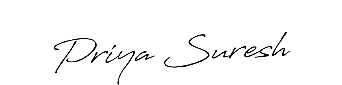 Make a beautiful signature design for name Priya Suresh. With this signature (Antro_Vectra_Bolder) style, you can create a handwritten signature for free. Priya Suresh signature style 7 images and pictures png