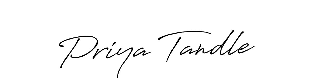 Create a beautiful signature design for name Priya Tandle. With this signature (Antro_Vectra_Bolder) fonts, you can make a handwritten signature for free. Priya Tandle signature style 7 images and pictures png