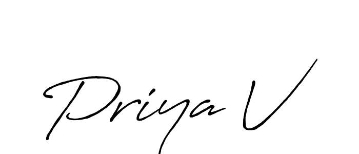 Design your own signature with our free online signature maker. With this signature software, you can create a handwritten (Antro_Vectra_Bolder) signature for name Priya V. Priya V signature style 7 images and pictures png