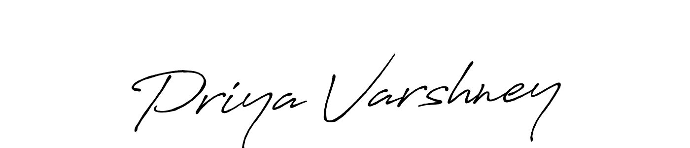 Make a beautiful signature design for name Priya Varshney. With this signature (Antro_Vectra_Bolder) style, you can create a handwritten signature for free. Priya Varshney signature style 7 images and pictures png