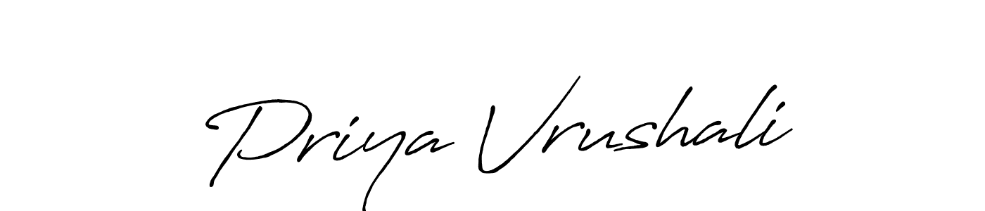 Also we have Priya Vrushali name is the best signature style. Create professional handwritten signature collection using Antro_Vectra_Bolder autograph style. Priya Vrushali signature style 7 images and pictures png
