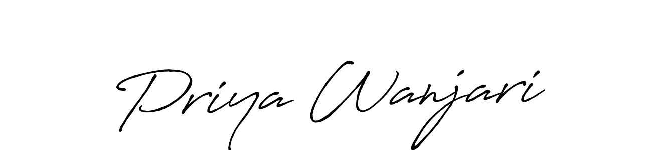 Antro_Vectra_Bolder is a professional signature style that is perfect for those who want to add a touch of class to their signature. It is also a great choice for those who want to make their signature more unique. Get Priya Wanjari name to fancy signature for free. Priya Wanjari signature style 7 images and pictures png