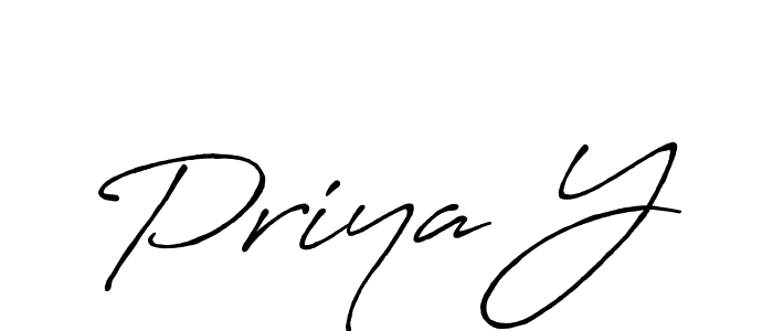 Priya Y stylish signature style. Best Handwritten Sign (Antro_Vectra_Bolder) for my name. Handwritten Signature Collection Ideas for my name Priya Y. Priya Y signature style 7 images and pictures png