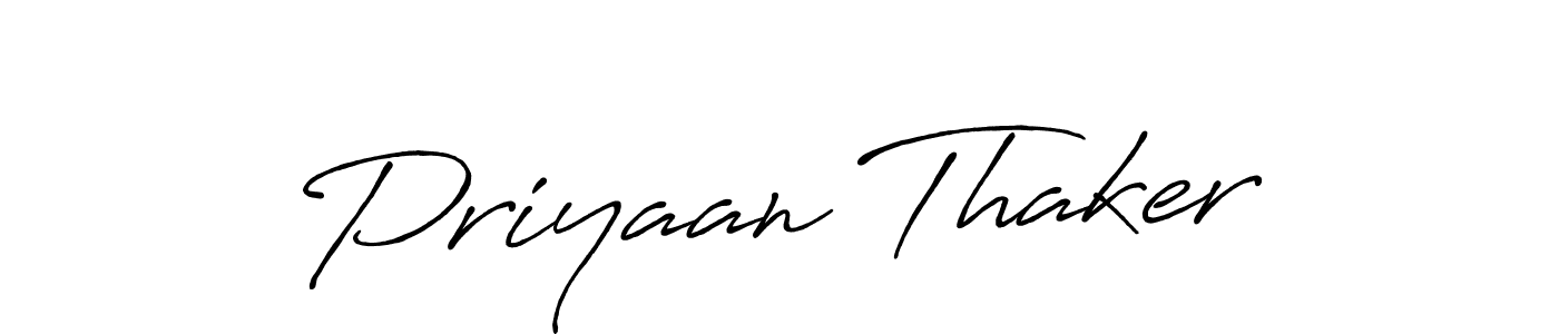 Make a beautiful signature design for name Priyaan Thaker. With this signature (Antro_Vectra_Bolder) style, you can create a handwritten signature for free. Priyaan Thaker signature style 7 images and pictures png