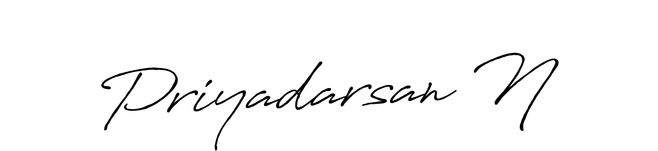 Create a beautiful signature design for name Priyadarsan N. With this signature (Antro_Vectra_Bolder) fonts, you can make a handwritten signature for free. Priyadarsan N signature style 7 images and pictures png