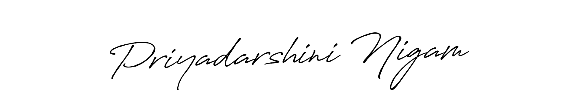 How to make Priyadarshini Nigam signature? Antro_Vectra_Bolder is a professional autograph style. Create handwritten signature for Priyadarshini Nigam name. Priyadarshini Nigam signature style 7 images and pictures png