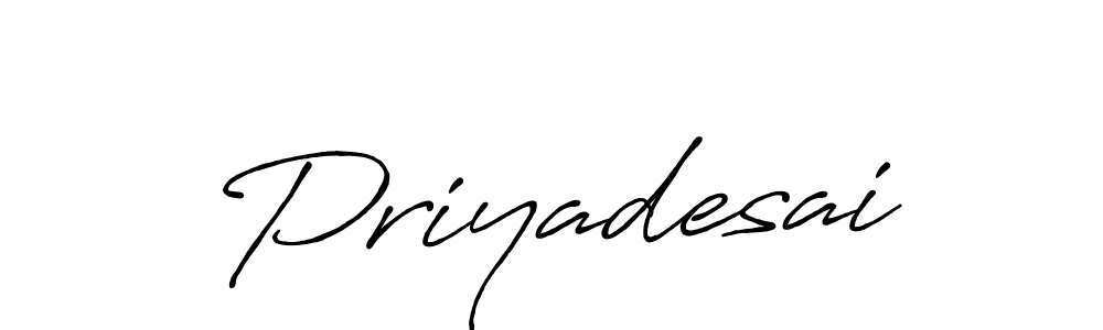 How to make Priyadesai name signature. Use Antro_Vectra_Bolder style for creating short signs online. This is the latest handwritten sign. Priyadesai signature style 7 images and pictures png