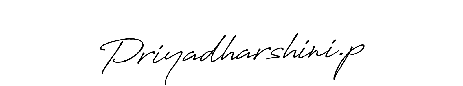 Use a signature maker to create a handwritten signature online. With this signature software, you can design (Antro_Vectra_Bolder) your own signature for name Priyadharshini.p. Priyadharshini.p signature style 7 images and pictures png